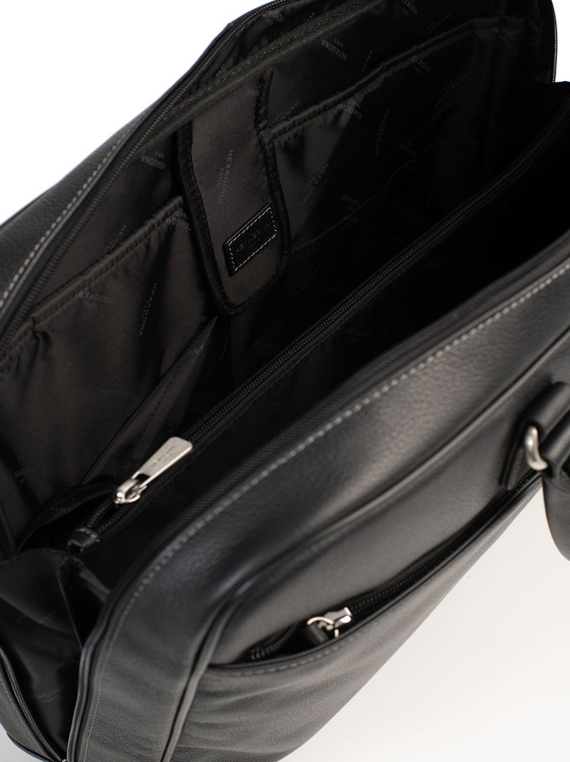 Portedocuments  17"& A4  Cuir CONFORT BUSINESS Noir - Kiabi