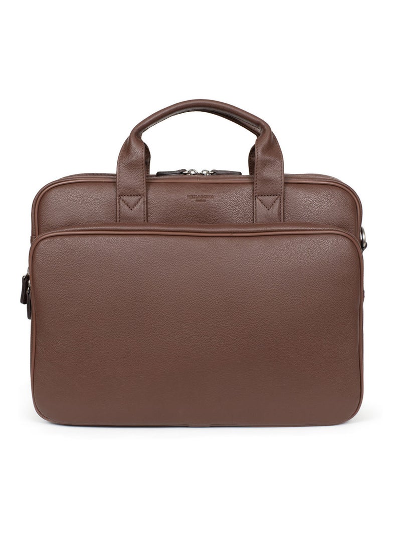 Portedocuments  A4  Cuir CONFORT Marron chocolat - Kiabi