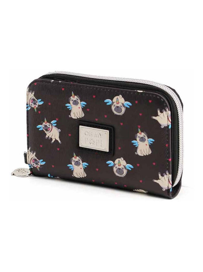 Portefeuille - Oh My Pop! Pug - Noir - Taille Unique Noir - Kiabi