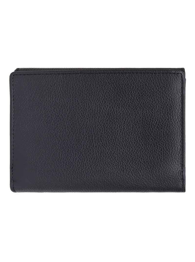 Portefeuille  1 volet  Cuir CONFORT Bleu marine - Kiabi
