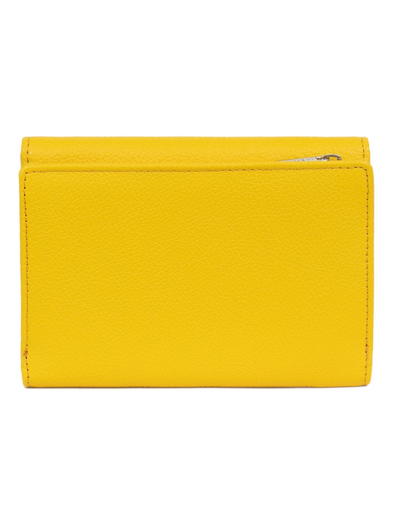 Portefeuille  1 volet  Cuir CONFORT Jaune - Kiabi