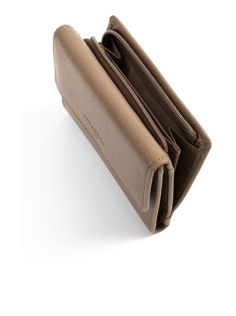 Portefeuille  1 volet  Cuir CONFORT Marron glacé - Kiabi