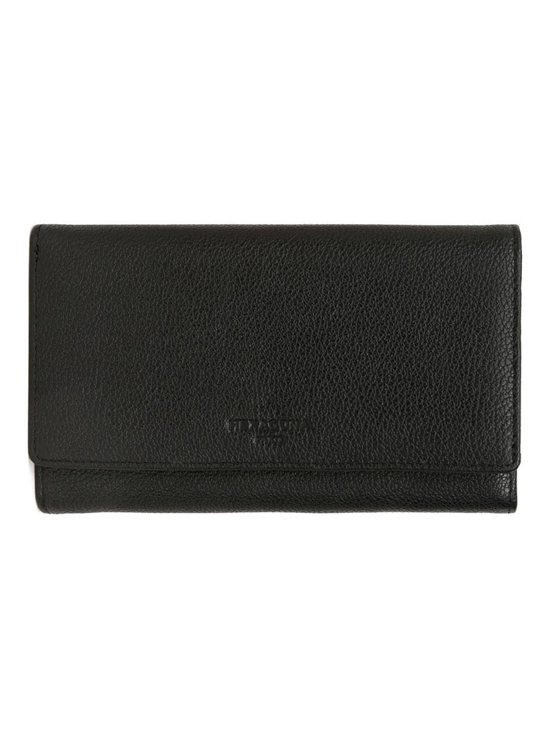 Portefeuille  1 volet  Cuir CONFORT Noir - Kiabi