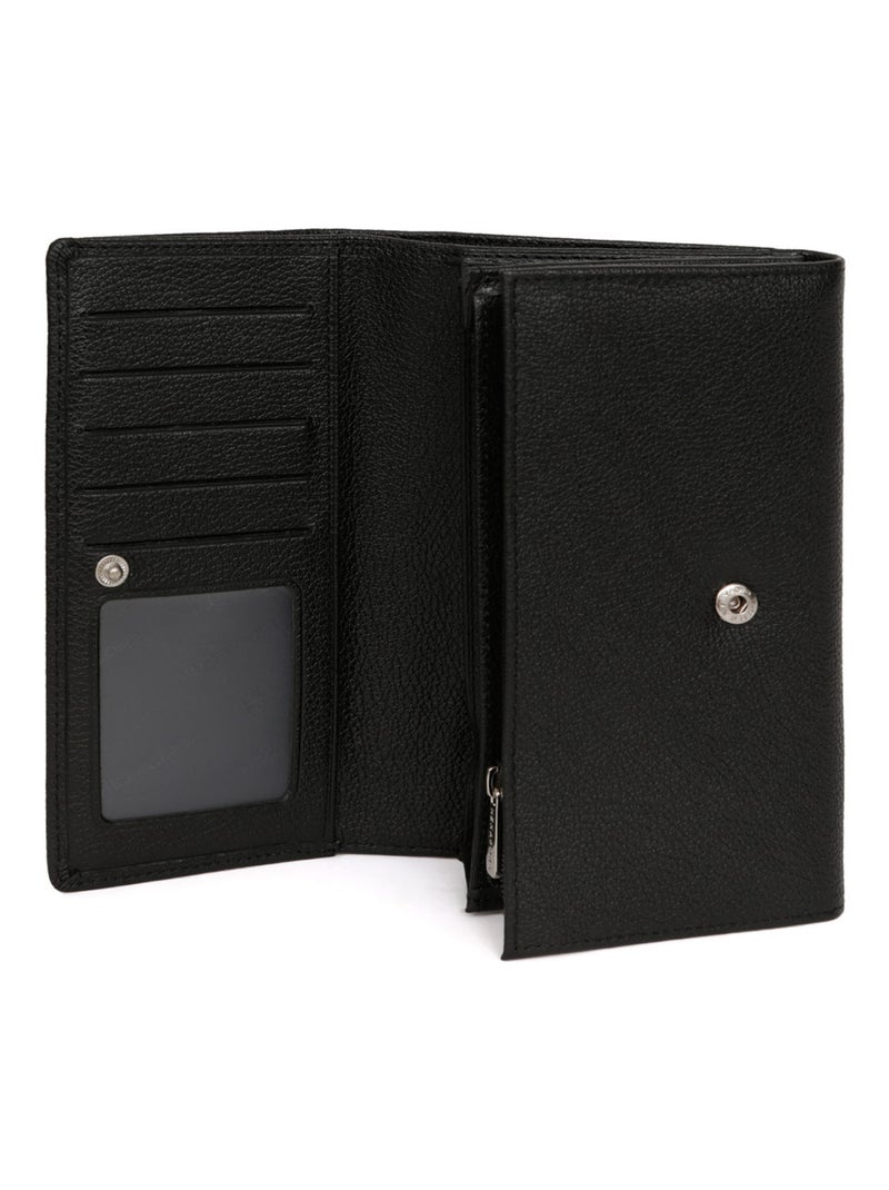 Portefeuille  1 volet  Cuir CONFORT Noir - Kiabi