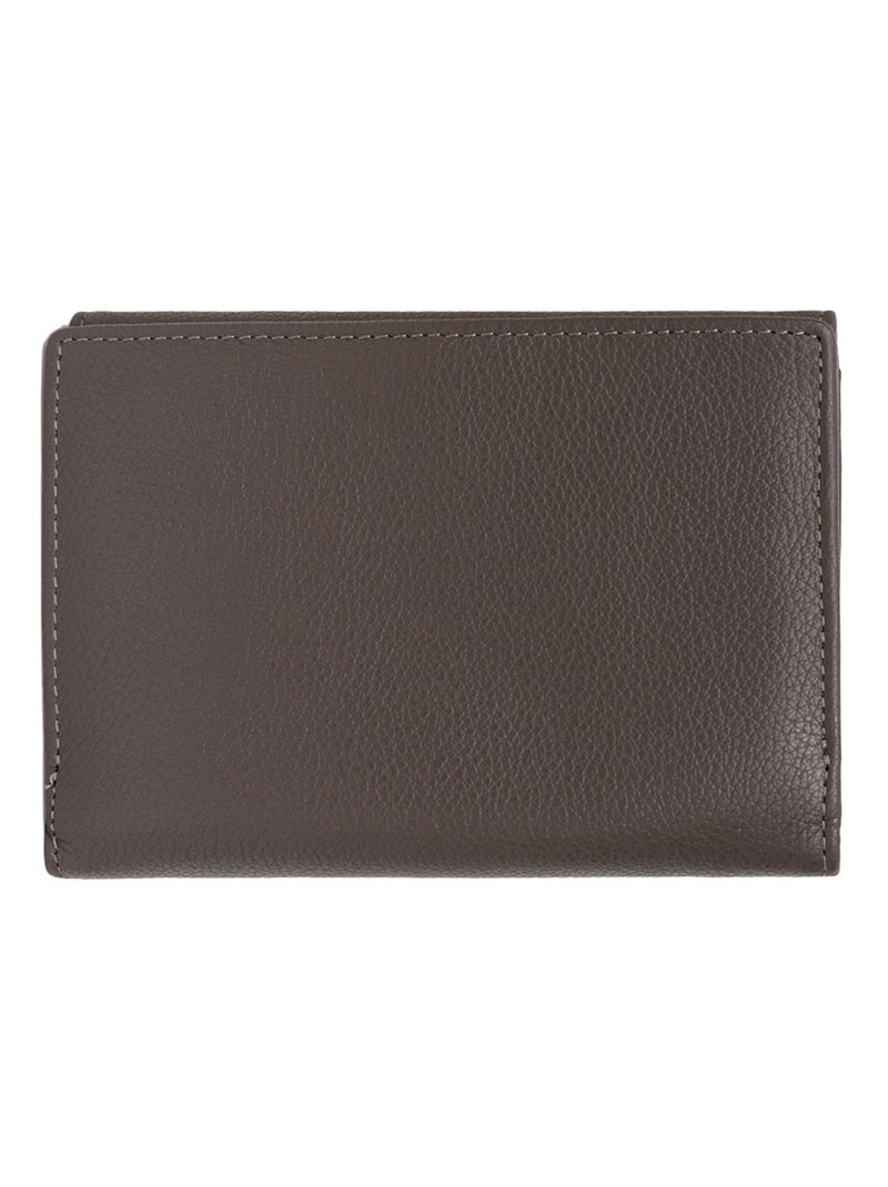 Portefeuille  1 volet  Cuir CONFORT Taupe - Kiabi