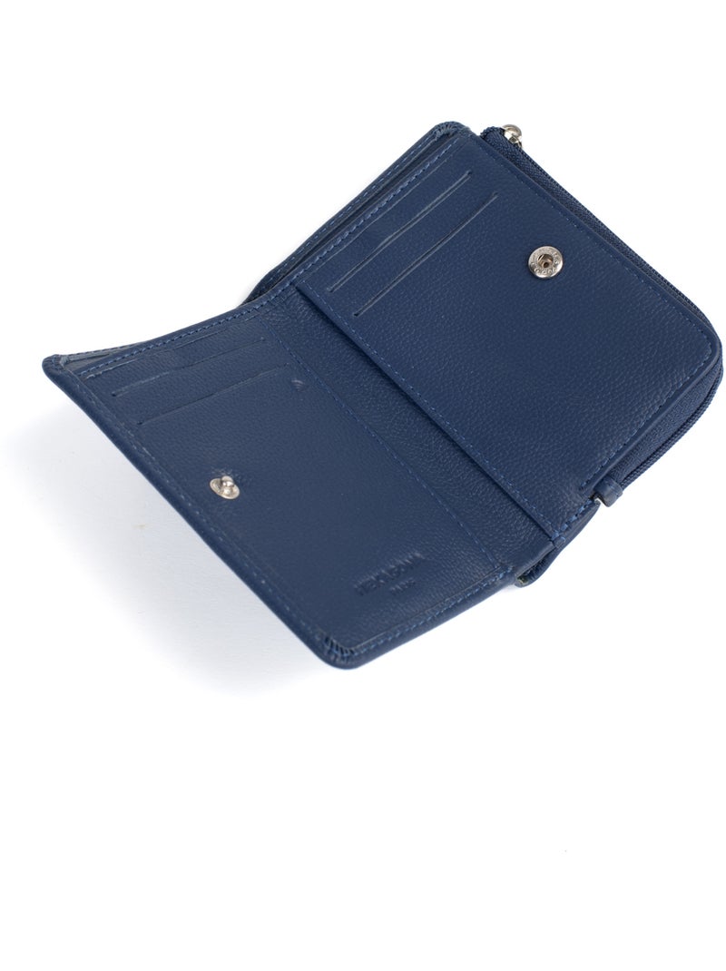 Portefeuille  1 volet  Stop RFID  Cuir CONFORT Bleu - Kiabi