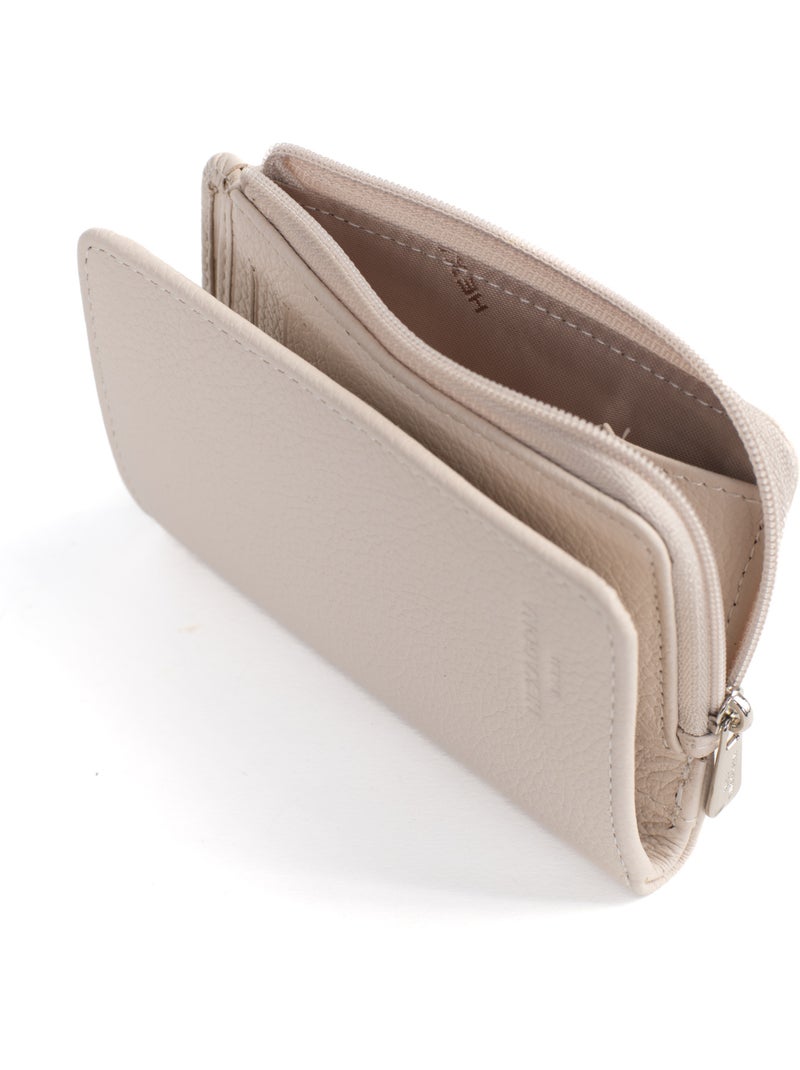 Portefeuille  1 volet  Stop RFID  Cuir CONFORT Ivoire - Kiabi