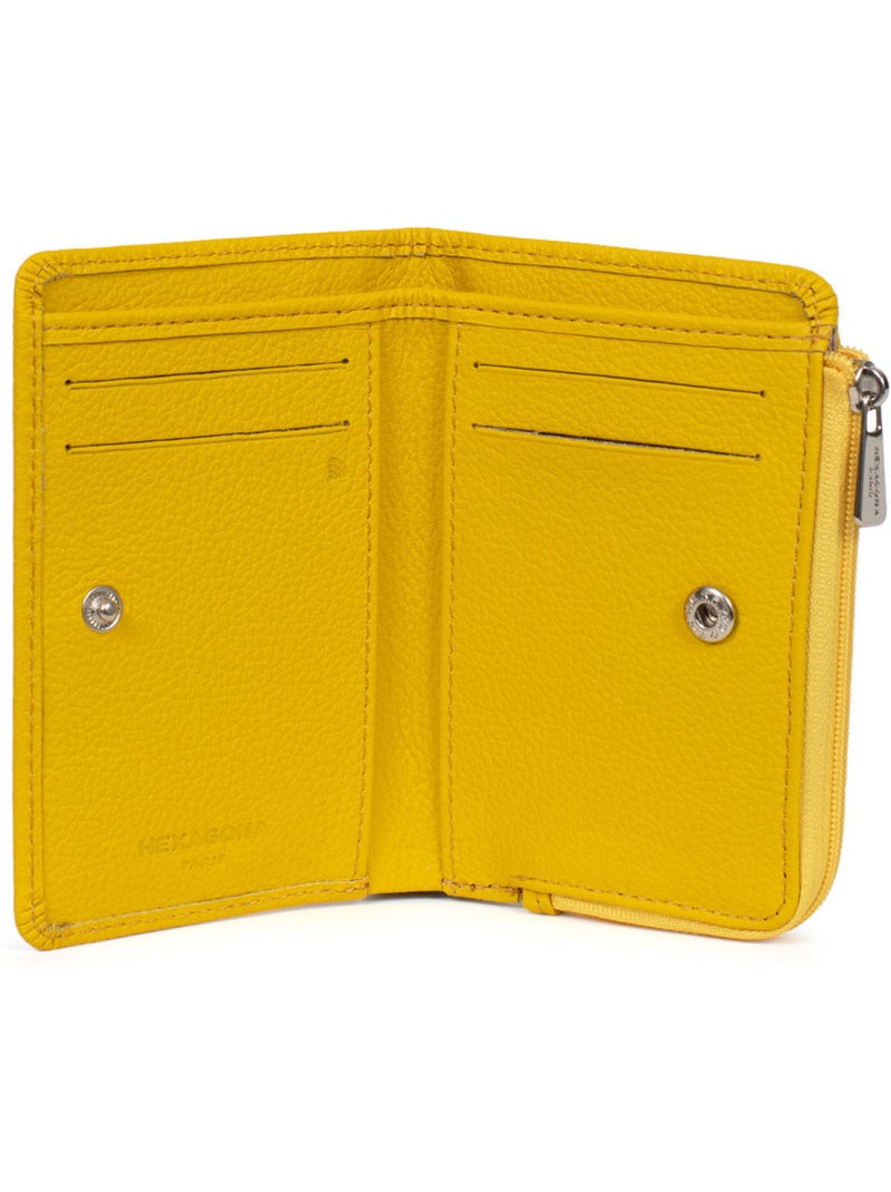 Portefeuille  1 volet  Stop RFID  Cuir CONFORT Jaune - Kiabi