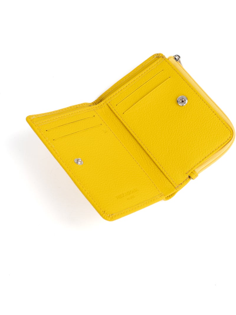 Portefeuille  1 volet  Stop RFID  Cuir CONFORT Jaune - Kiabi