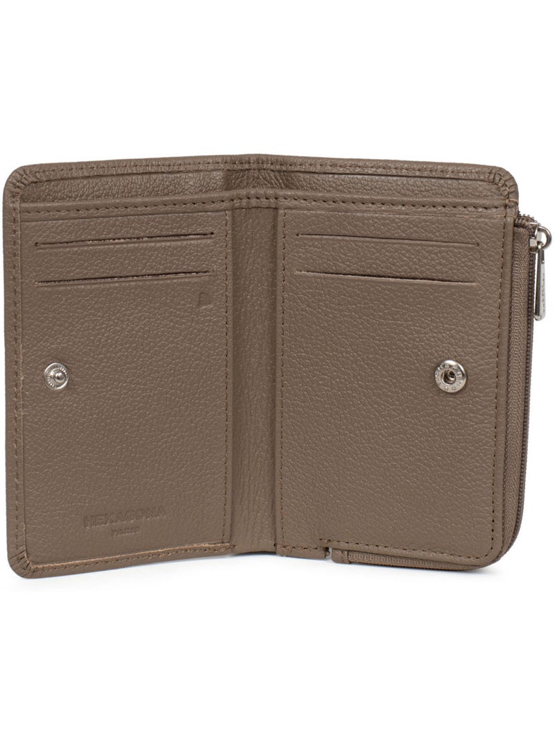 Portefeuille  1 volet  Stop RFID  Cuir CONFORT Marron glacé - Kiabi