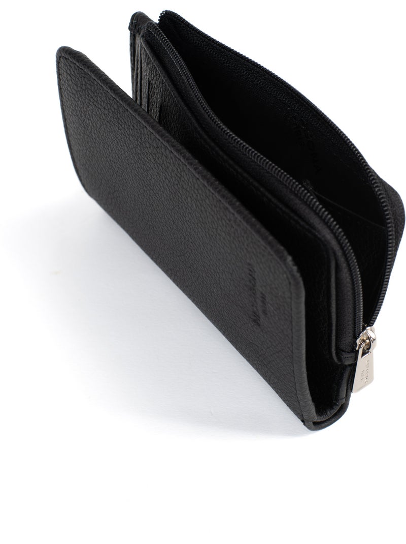 Portefeuille  1 volet  Stop RFID  Cuir CONFORT Noir - Kiabi