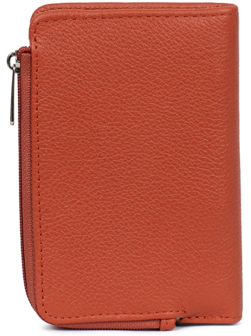 Portefeuille  1 volet  Stop RFID  Cuir CONFORT Orange - Kiabi