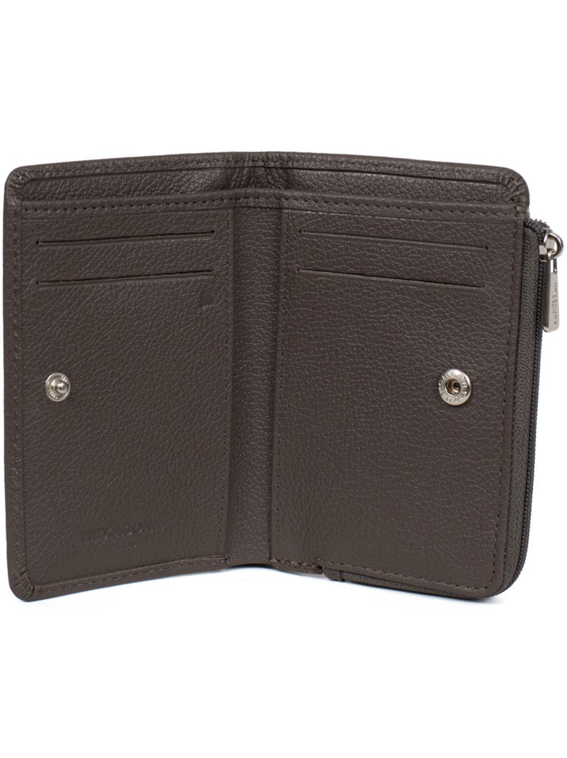 Portefeuille  1 volet  Stop RFID  Cuir CONFORT Taupe - Kiabi
