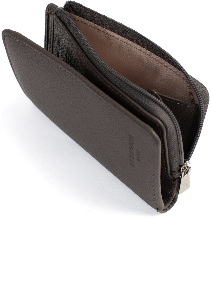 Portefeuille  1 volet  Stop RFID  Cuir CONFORT Taupe - Kiabi