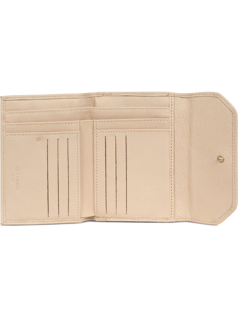 Portefeuille  1 volet  Stop RFID  Cuir de vachette TAIMA Crème - Kiabi