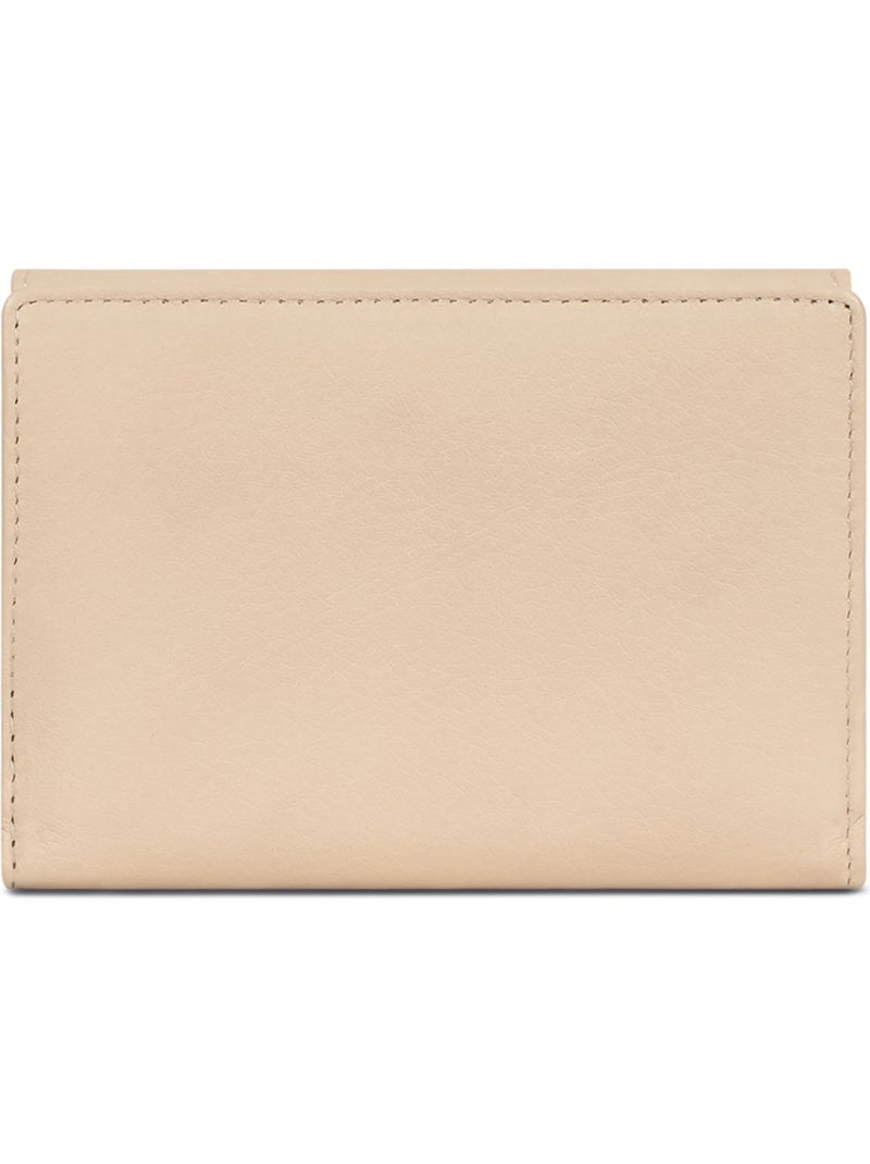 Portefeuille  1 volet  Stop RFID  Cuir de vachette TAIMA Crème - Kiabi