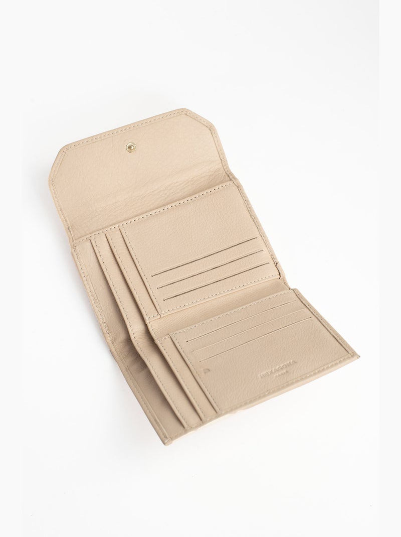 Portefeuille  1 volet  Stop RFID  Cuir de vachette TAIMA Crème - Kiabi