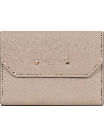 Portefeuille 1 volet stop rfid cuir de vachette taima hexagona