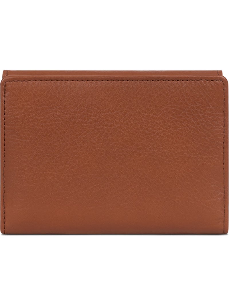 Portefeuille  1 volet  Stop RFID  Cuir de vachette TAIMA Marron - Kiabi