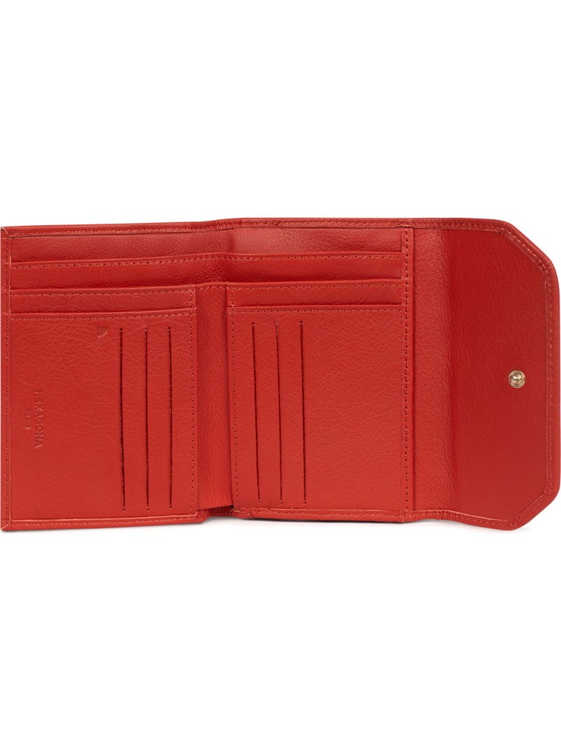 Portefeuille  1 volet  Stop RFID  Cuir de vachette TAIMA Orange - Kiabi