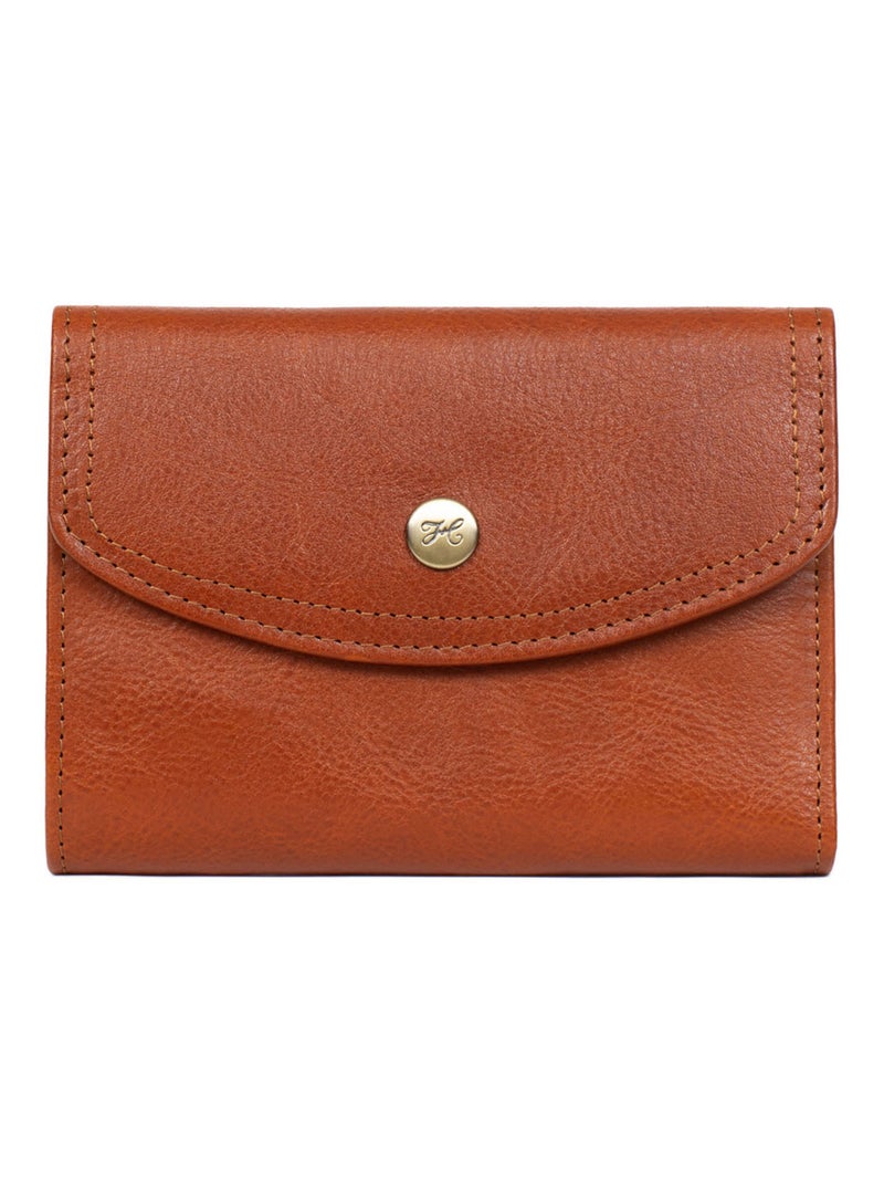 Portefeuille  1 volet  Stop RFID  Cuir JEANNE Cognac - Kiabi