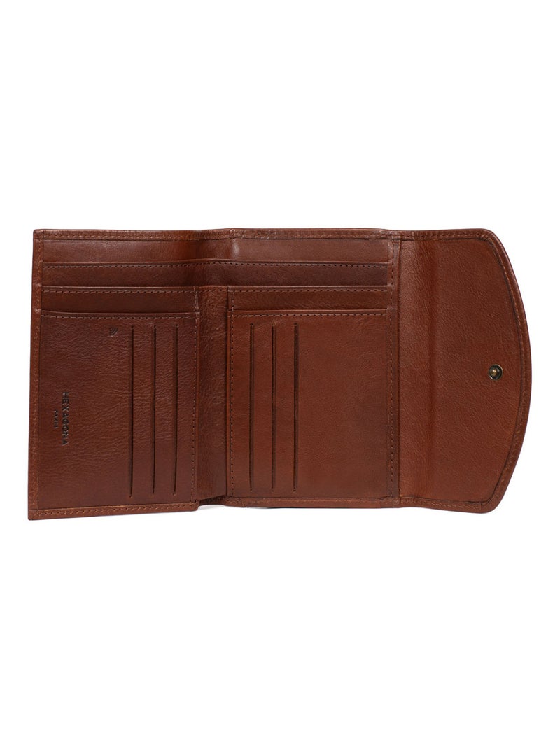 Portefeuille  1 volet  Stop RFID  Cuir JEANNE Marron - Kiabi