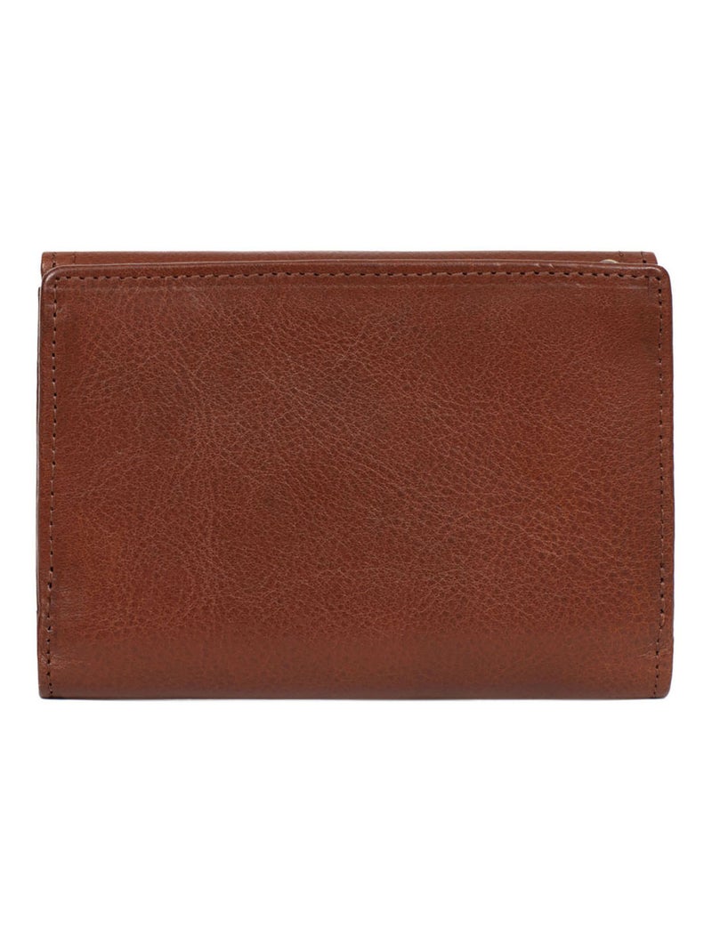 Portefeuille  1 volet  Stop RFID  Cuir JEANNE Marron - Kiabi