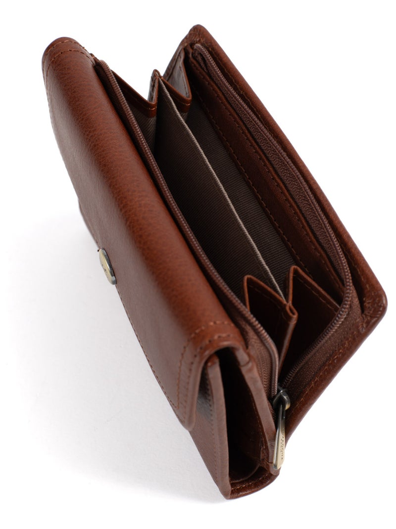 Portefeuille  1 volet  Stop RFID  Cuir JEANNE Marron - Kiabi