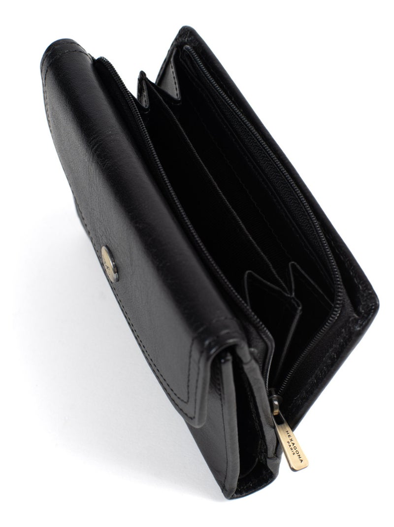 Portefeuille  1 volet  Stop RFID  Cuir JEANNE Noir - Kiabi