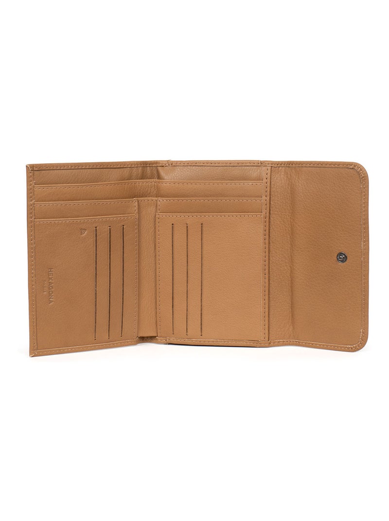 Portefeuille  1 volet  Stop RFID  Cuir SAUVAGE Beige - Kiabi