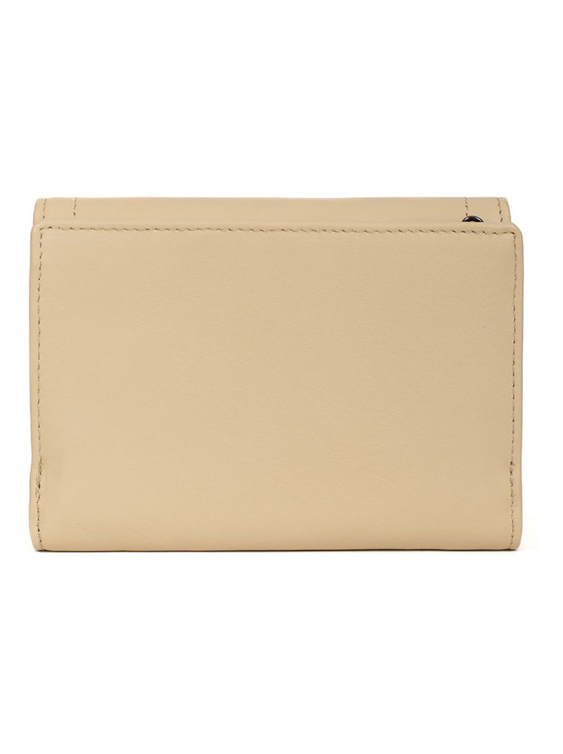 Portefeuille  1 volet  Stop RFID  Cuir SAUVAGE Beige sable - Kiabi