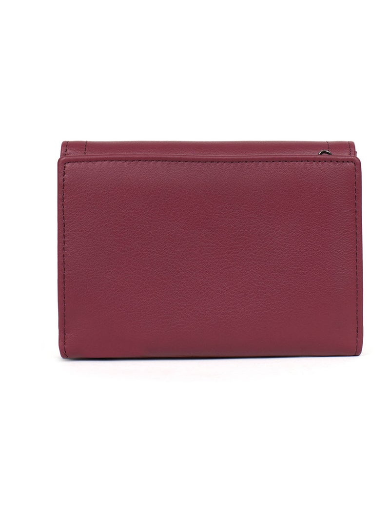 Portefeuille  1 volet  Stop RFID  Cuir SAUVAGE Bordeaux - Kiabi