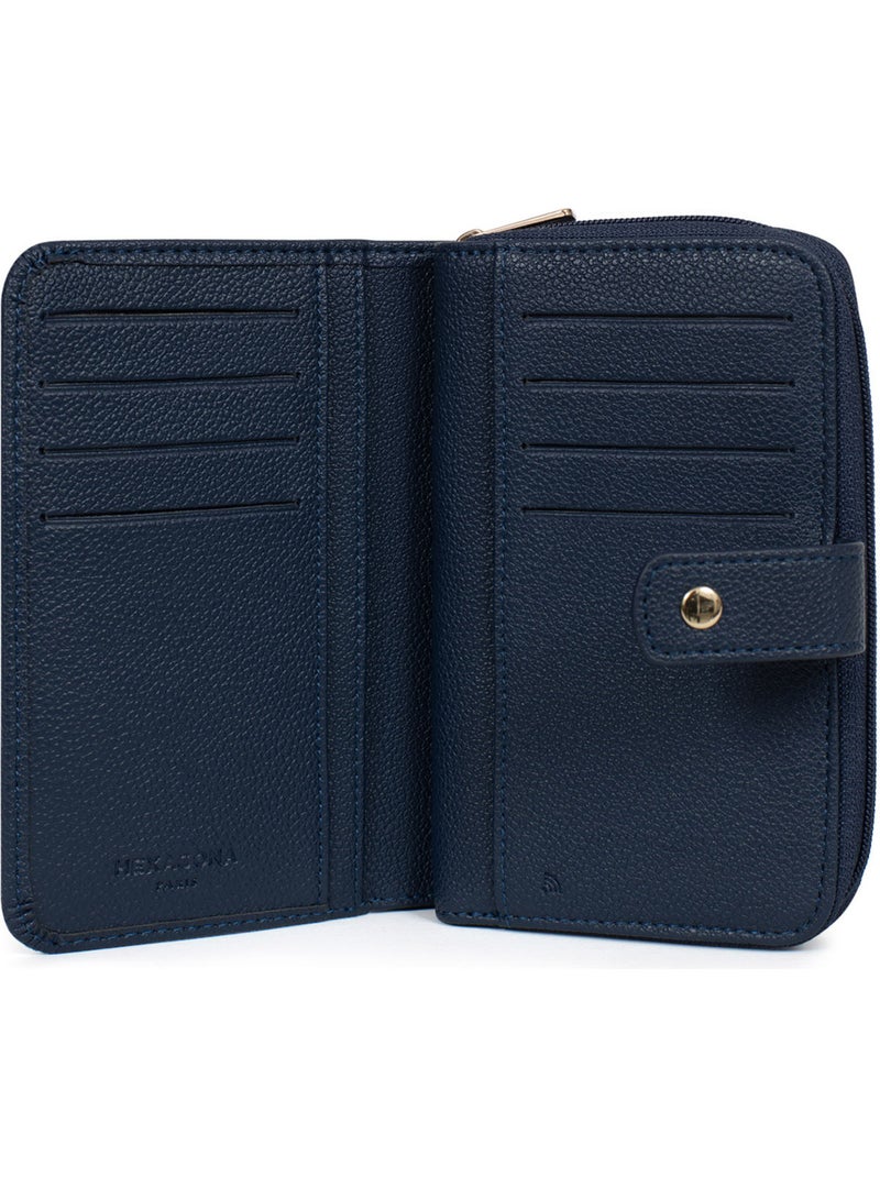 Portefeuille  1 volet  Stop RFID LYS Bleu marine - Kiabi