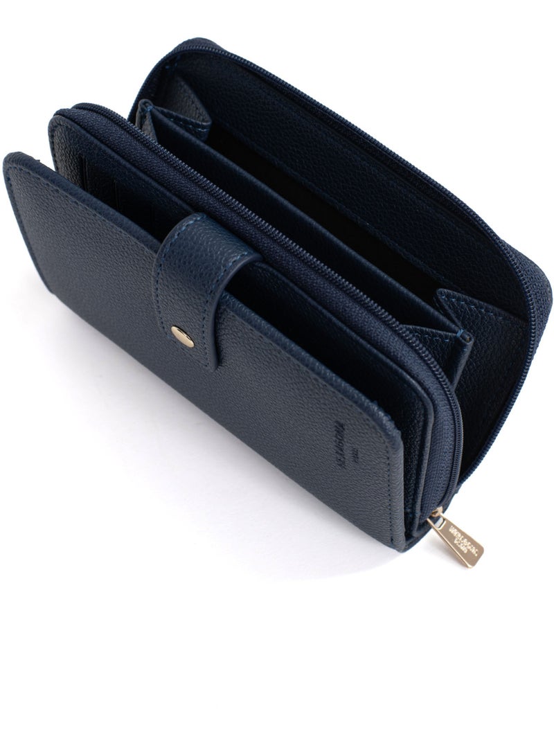 Portefeuille  1 volet  Stop RFID LYS Bleu marine - Kiabi