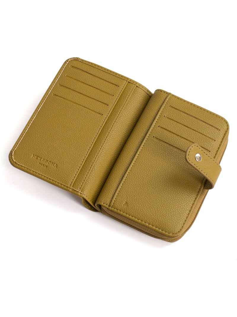 Portefeuille  1 volet  Stop RFID LYS Vert anis - Kiabi