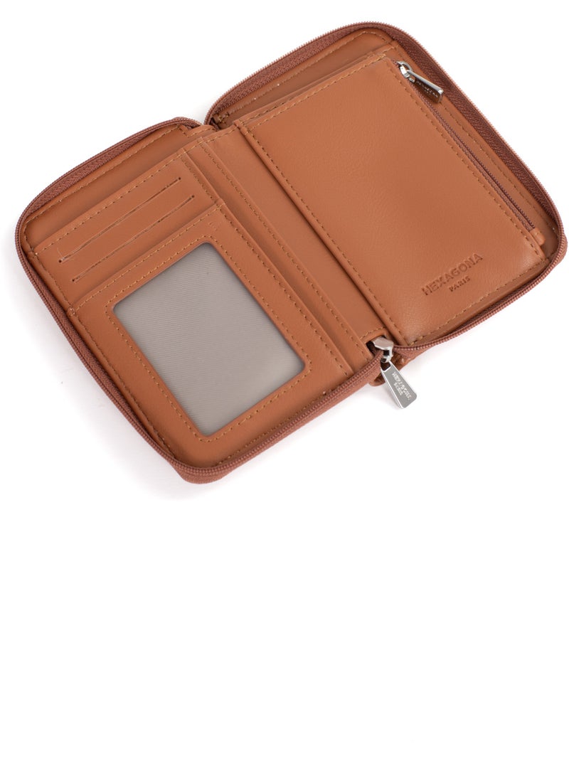 Portefeuille  1 volet  Stop RFID NILA Marron caramel - Kiabi