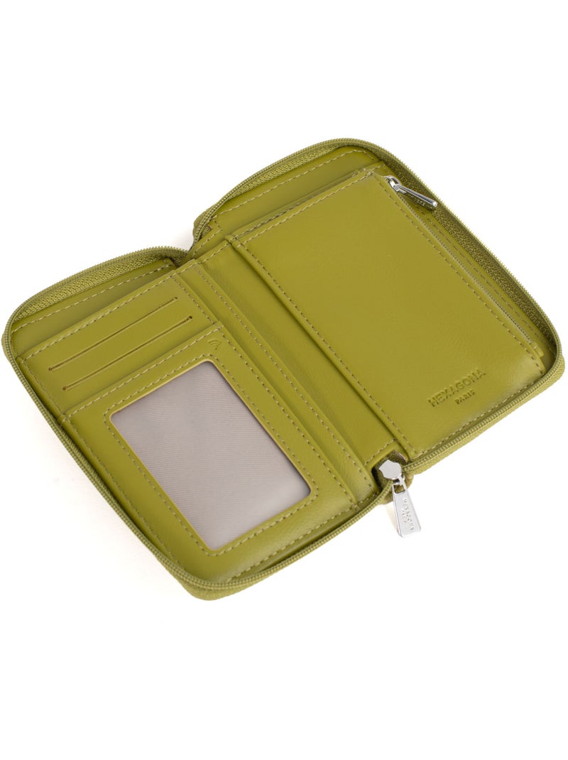 Portefeuille  1 volet  Stop RFID NILA Vert clair - Kiabi