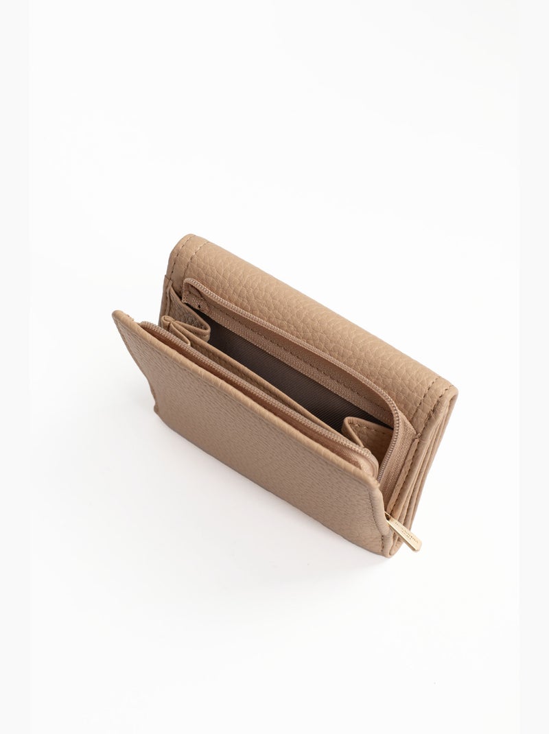 Portefeuille  1 volet  Stop RFID ZORA Beige sable - Kiabi
