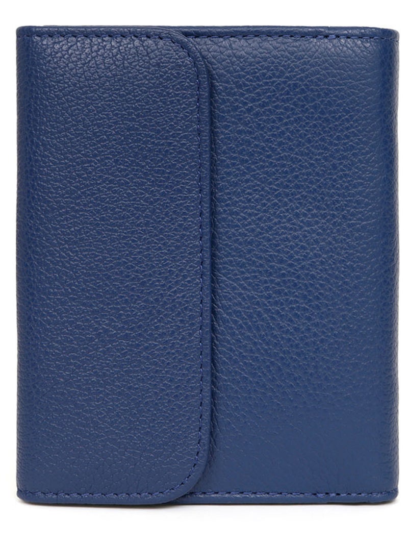 Portefeuille  2 volets  Cuir CONFORT Bleu - Kiabi