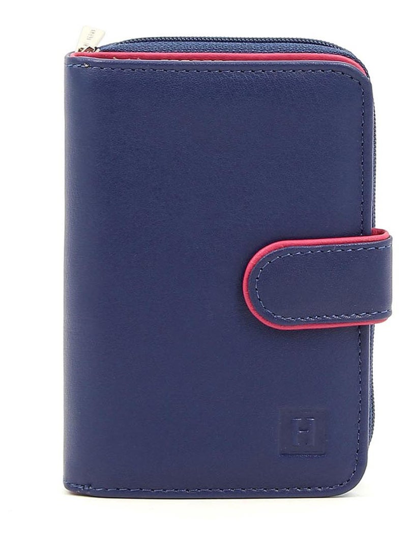 Portefeuille  2 volets  Cuir MULTICO Bleu Multicolore - Kiabi