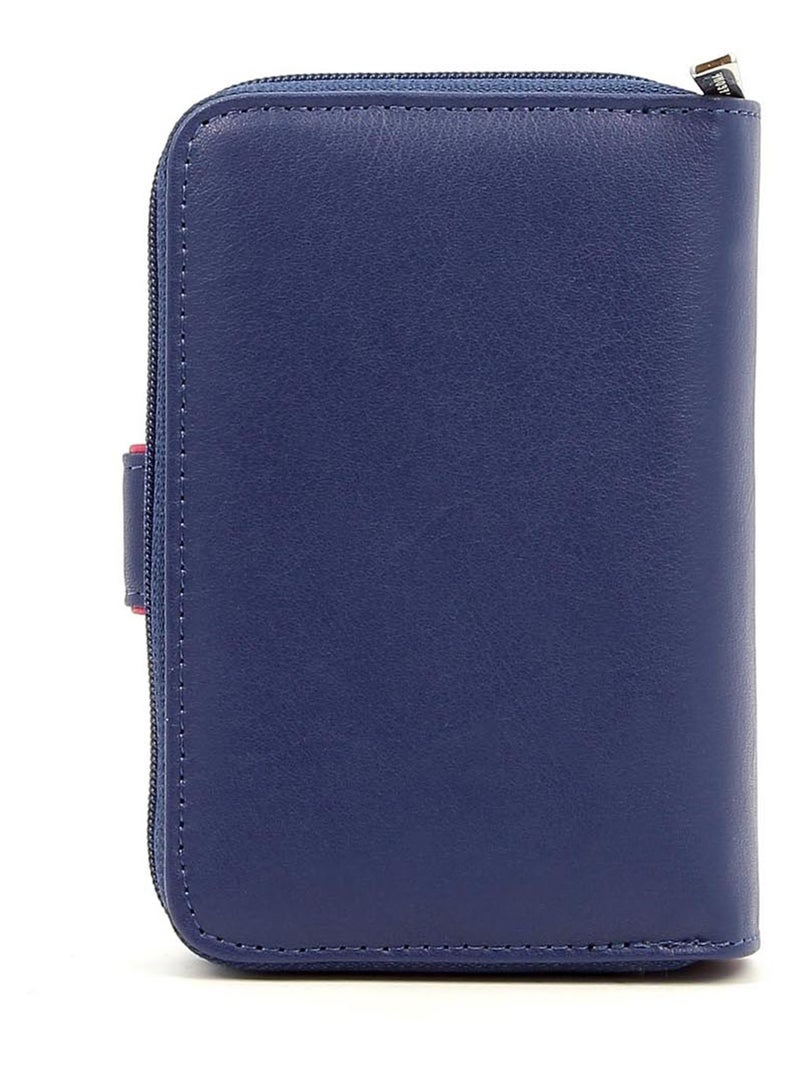 Portefeuille  2 volets  Cuir MULTICO Bleu Multicolore - Kiabi