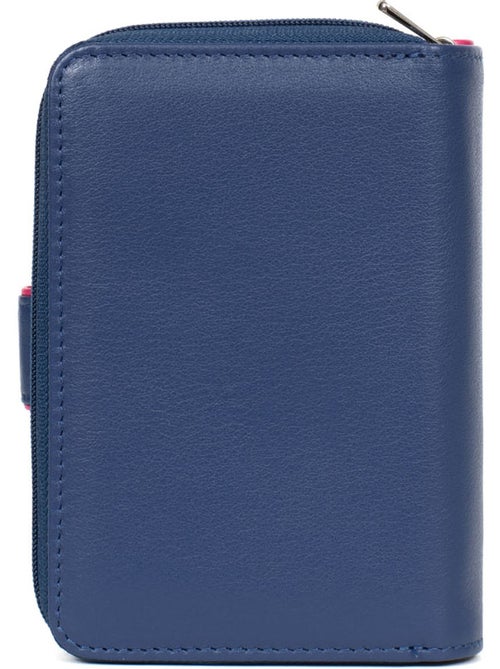 Portefeuille  2 volets  cuir multico - Kiabi