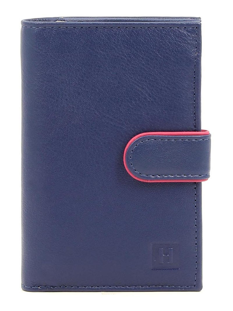 Portefeuille  2 volets  Cuir MULTICO Bleu Multicolore - Kiabi