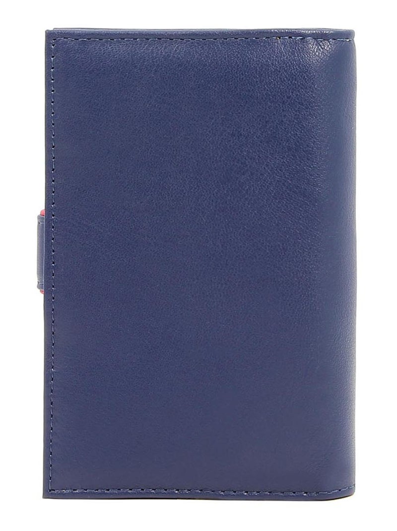 Portefeuille  2 volets  Cuir MULTICO Bleu Multicolore - Kiabi