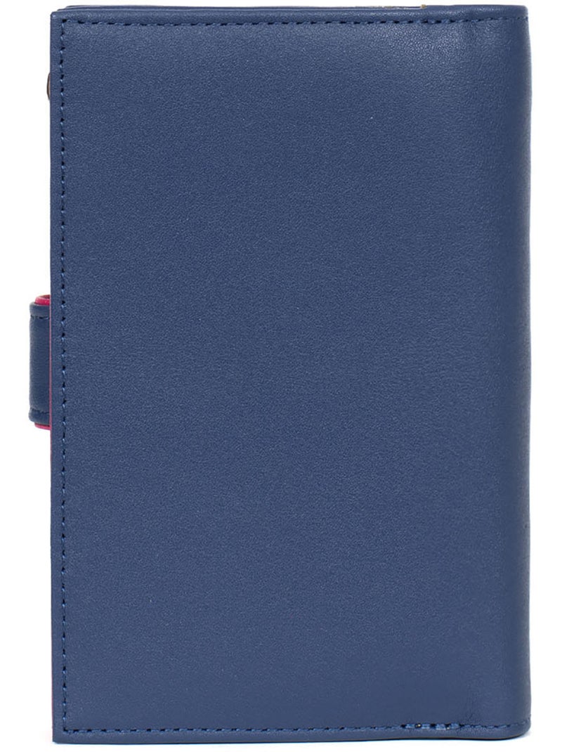 Portefeuille  2 volets  cuir multico hexagona Bleu Multicolore - Kiabi