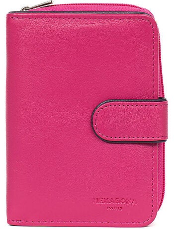 Portefeuille 2 volets cuir multico hexagona
