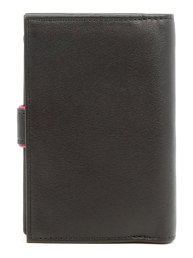 Portefeuille  2 volets  Cuir MULTICO Noir Multicolore - Kiabi