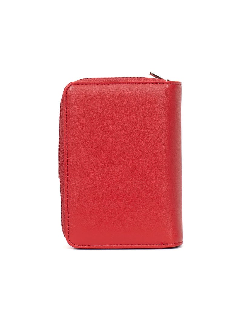Portefeuille  2 volets  Cuir MULTICO Rouge - Kiabi