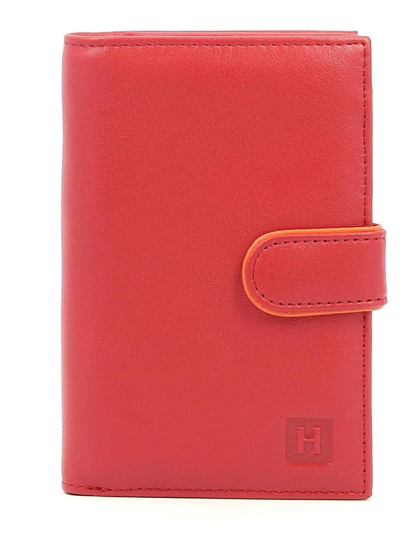 Portefeuille  2 volets  Cuir MULTICO Rouge - Kiabi