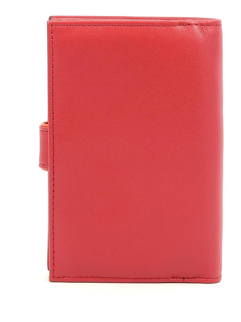 Portefeuille  2 volets  Cuir MULTICO Rouge - Kiabi